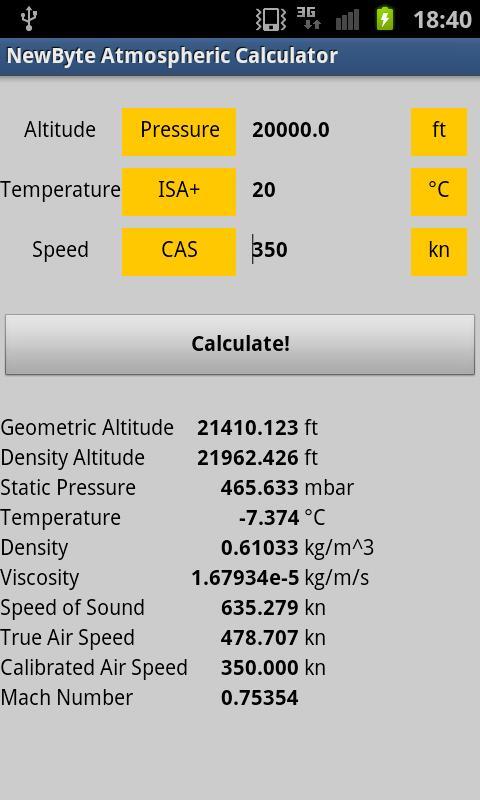 Atmospheric Calculator Free截图5