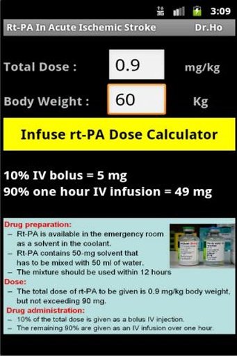 rtPA Infusion Dose Calculator截图2