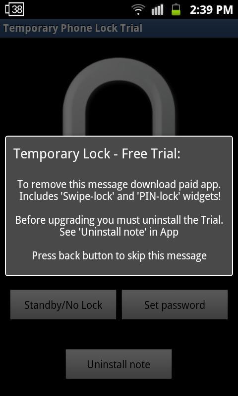 Temporary Lock - Free Trial截图3