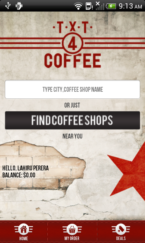 TXT4Coffee Customer App截图1