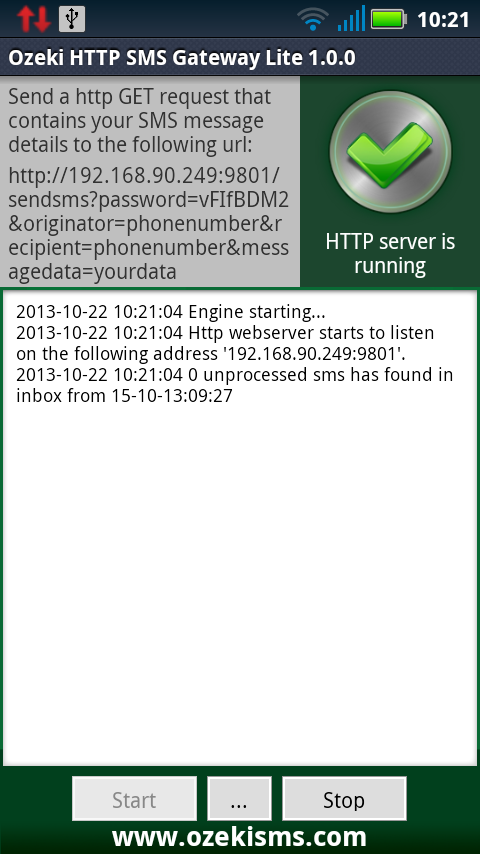 Ozeki HTTP SMS Gateway Lite截图2