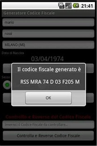 Generatore di Codice Fiscale截图3