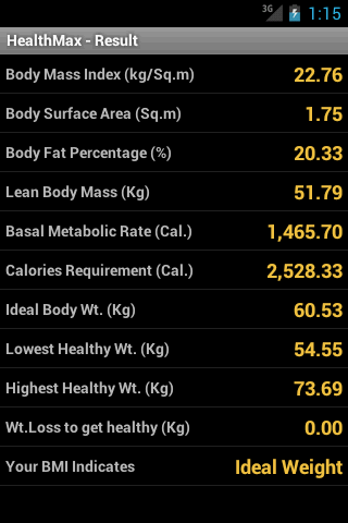 HealthMax - Health Calculator截图2