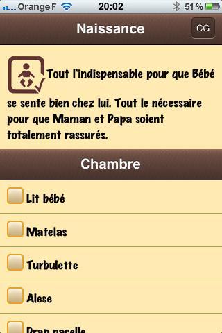 Naissance CheckList截图1
