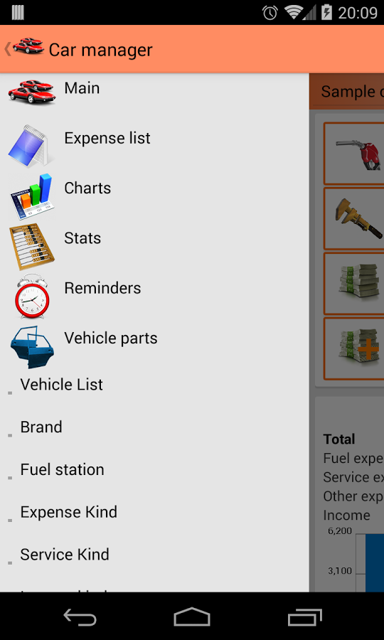 Car manager (mileage,expenses)截图3