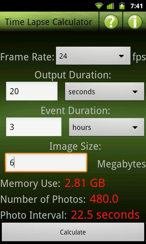 Time Lapse Calculator Lite截图3