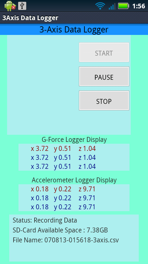 3-Axis Data Logger截图2