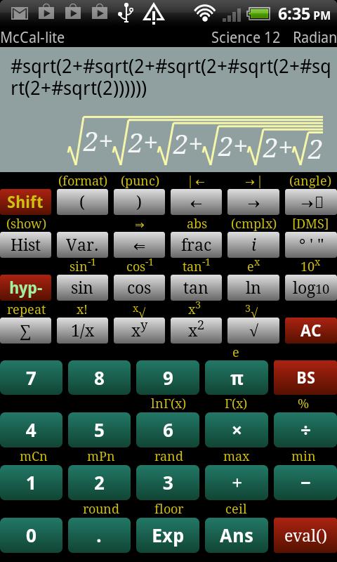 McCal-lite: Scientific Calc截图3