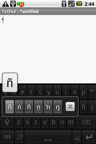 Spanish keyboard on dema...截图5