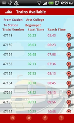 MMTS Train Timings截图11