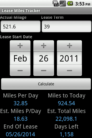 Lease Miles Tracker截图1