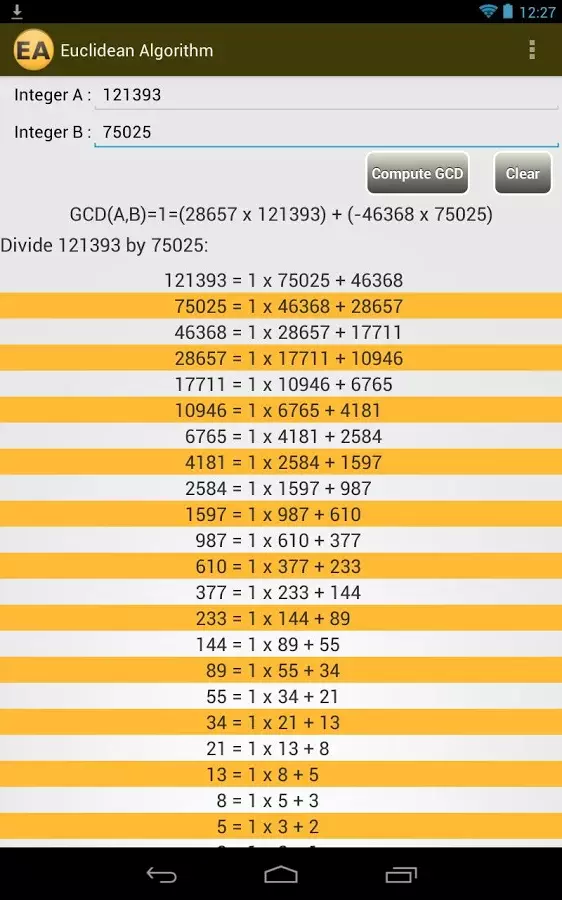 Euclidean Algorithm截图1