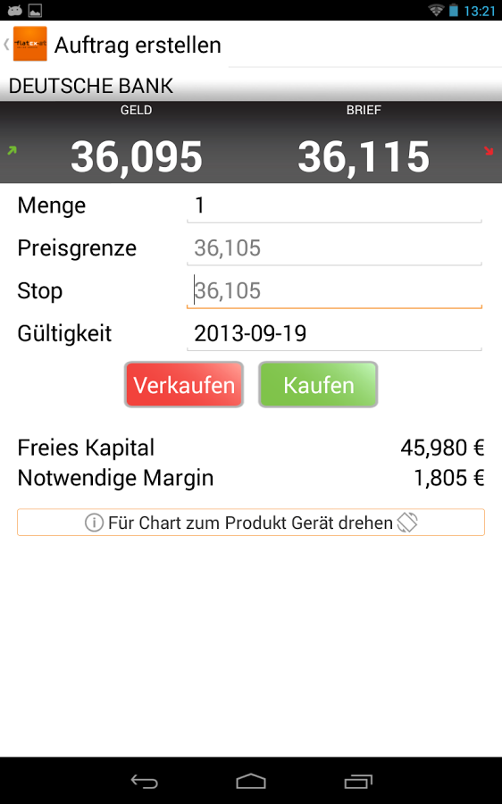 flatex CFD Handels App截图4