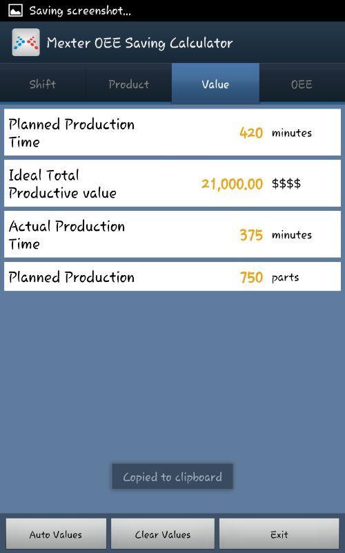Mexter OEE Calculator截图3