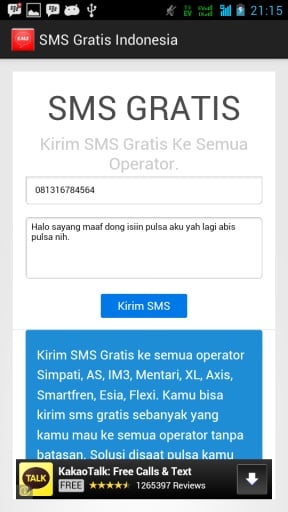 SMS Gratis Indonesia截图3