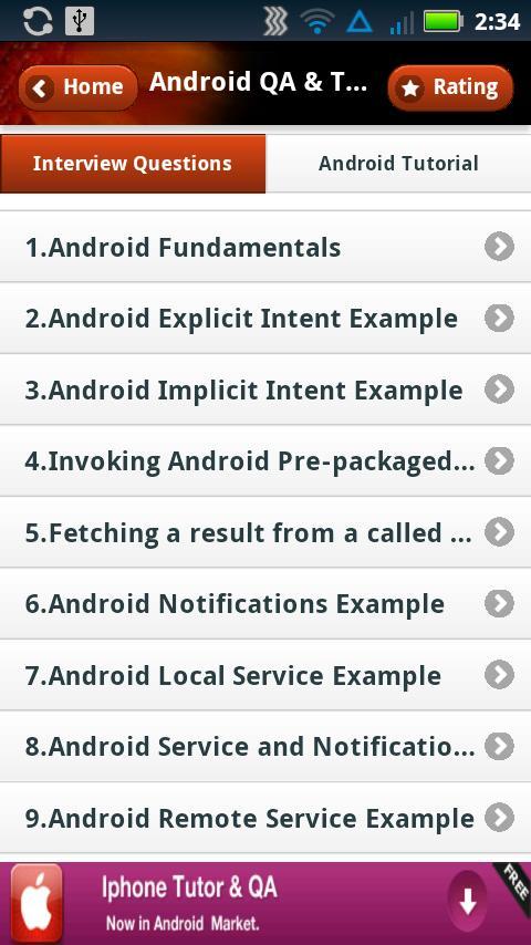 Android Tutor & Interview FAQ截图2