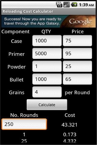 Ammo Reload Cost Calc截图1