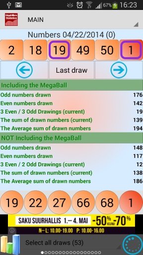 Mega Millions lotto statistics截图2