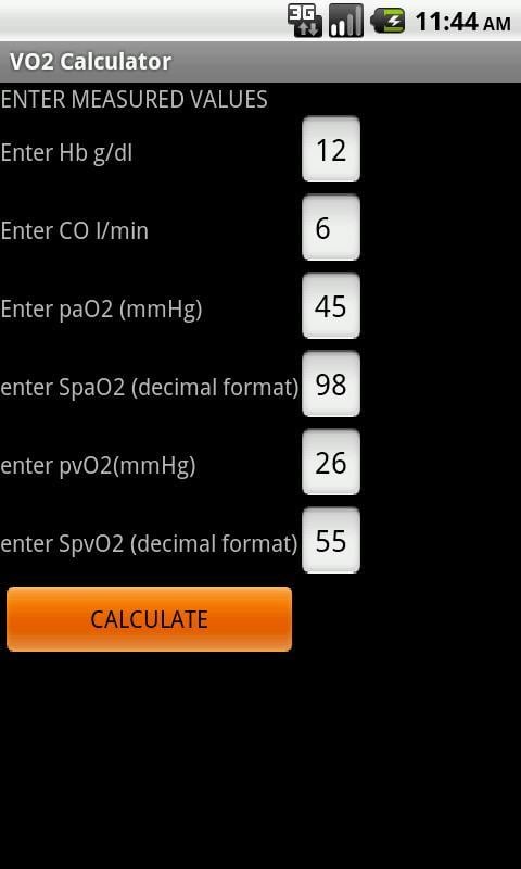 VO2 Calculator (mmHg version)截图2