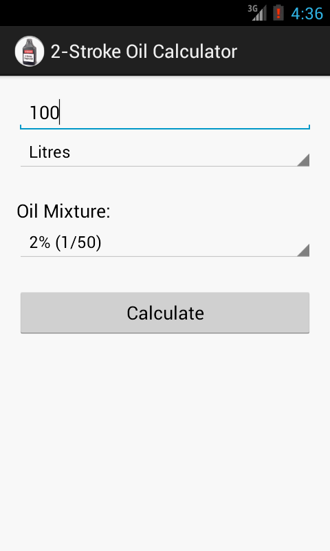 2-Stroke Oil Calculator截图2