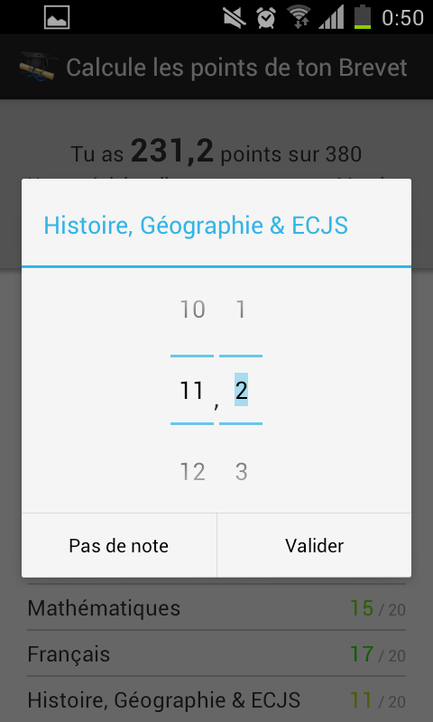 Calcule les points du Brevet截图5