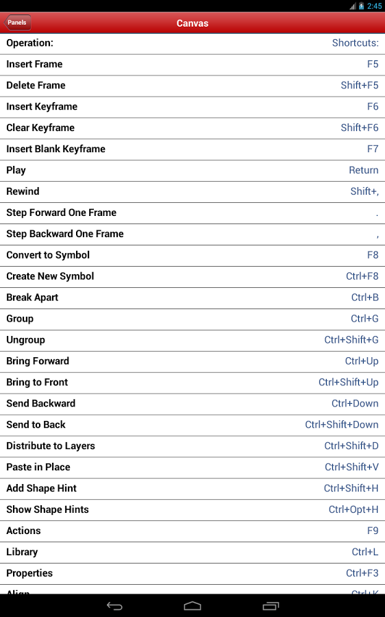 Shortcuts fo...截图5