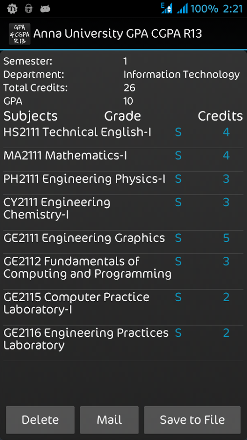 Anna University GPA CGPA R13截图4