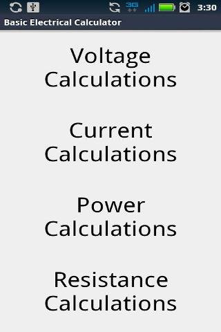 Basic Electrical Calculator截图2