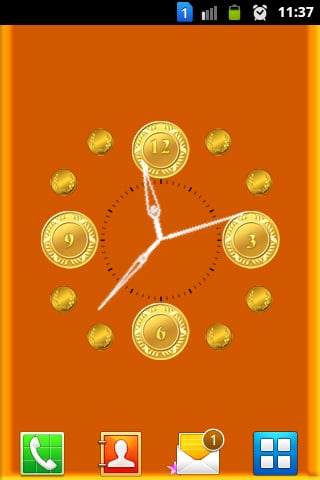 Gold Coin Analog Clock截图3