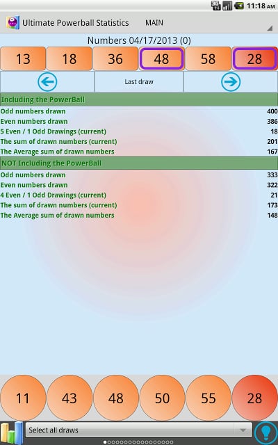 Ultimate Powerball statistics截图9