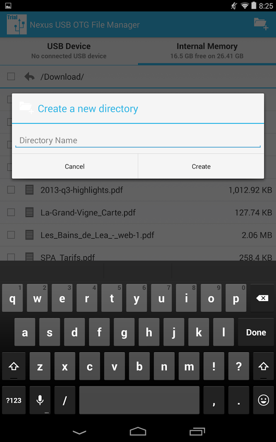 USB OTG File Manager for Nexus Trial截图6