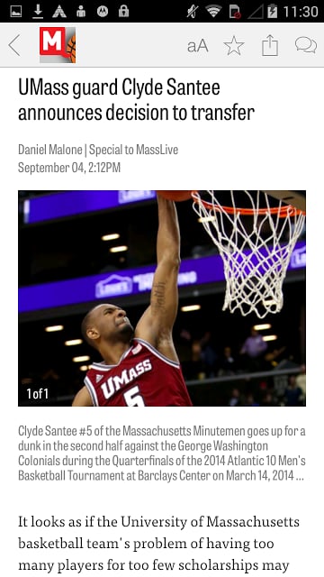 MassLive.com: UMass Hoop...截图1