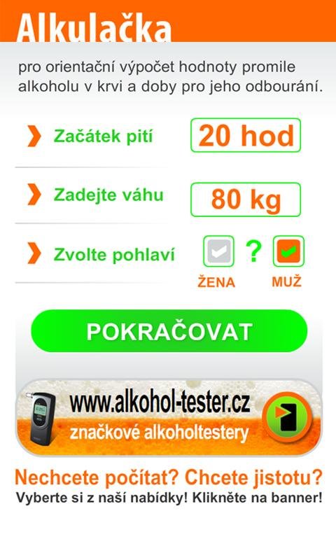 Alkulačka &quot;Alkohol tester&quot;截图3