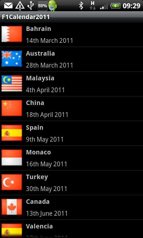 F1 Calendar 2011截图3
