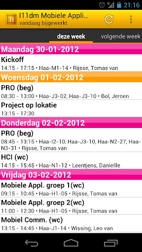 TimeTables - Inholland Rooster截图3