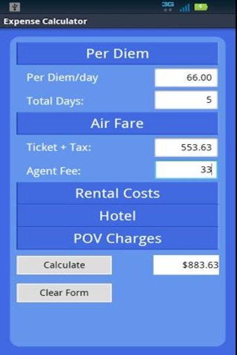 Gov't Travel Exp Calculator截图3