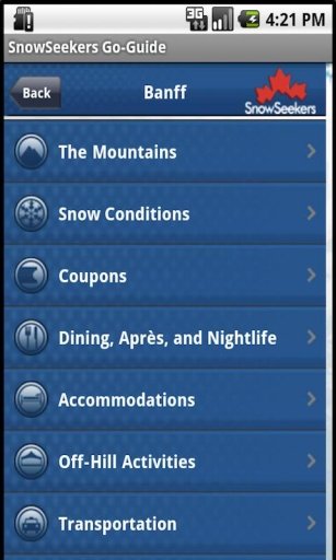 SnowSeekers Go-Guide - Android截图1