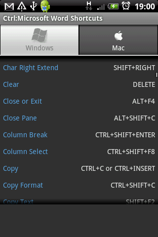 Ctrl: Microsoft Word Shortcuts截图4