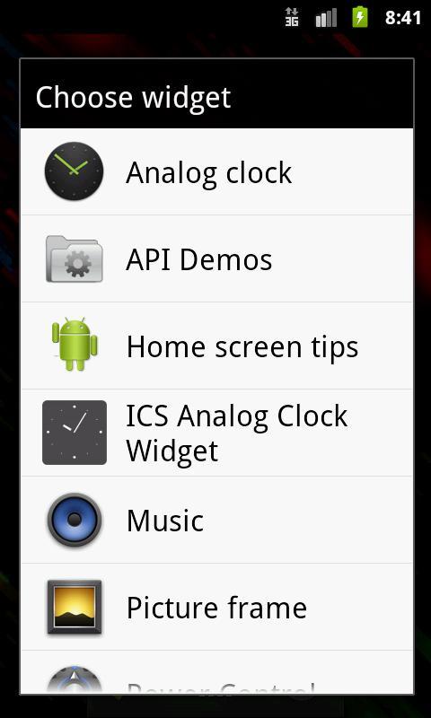 ICS Black Analog Clock Widget截图1