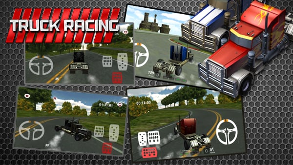 3D Highway Truck Race Game截图3