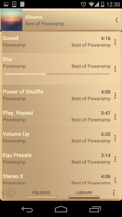 Poweramp Champagne Gold Skin截图5