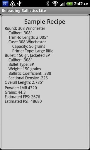 Reloading Ballistics Lite截图1