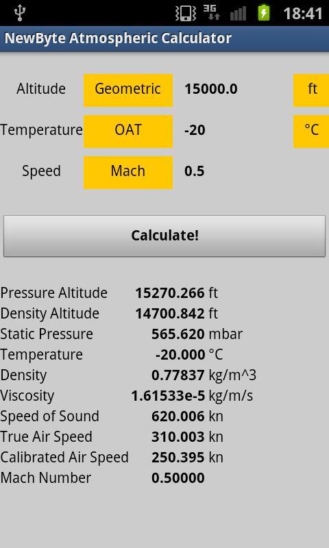 Atmospheric Calculator Free截图4