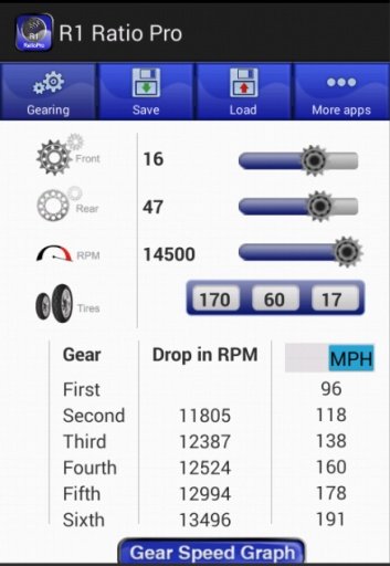 Yamaha YZF-R1 Gear Ratio Pro截图6