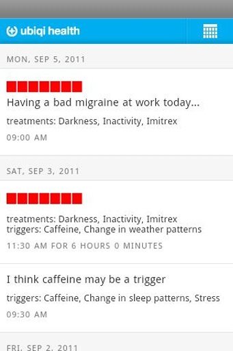 Ubiqi Health Migraine Tracker截图2