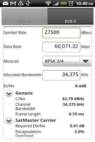 DVB-S2 Calculator截图3