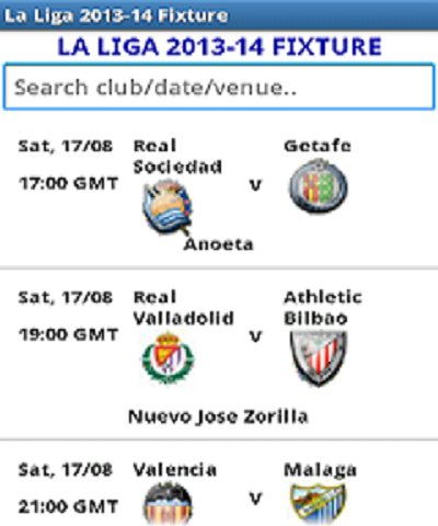 La Liga 2013-14 Fixture截图4