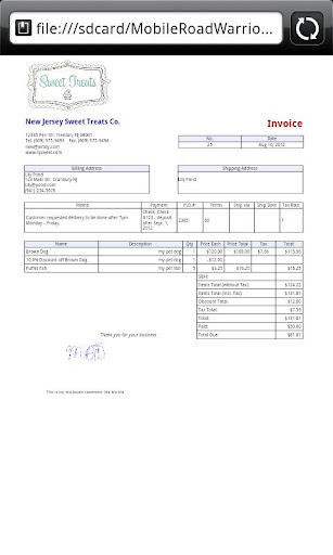 Mobile Road Warrior Invoice Tr截图1