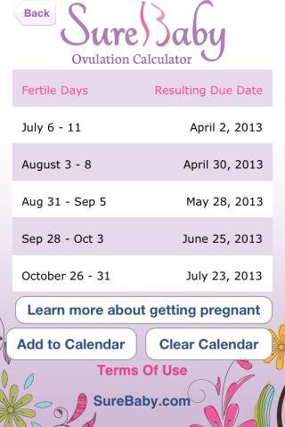 Ovulation Calculator: SureBaby截图2