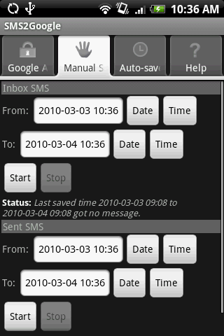 sms谷歌存档 SMS2Google v1.0截图1